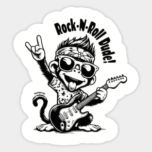 Monkey Rockstar Graphic Tee for Kids | Rock-N-Roll Dude Sticker